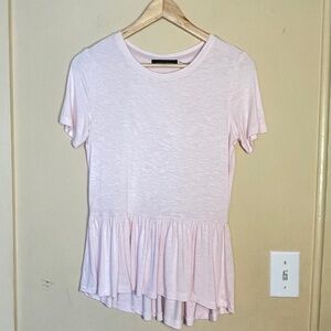 Ivanka Trump Light Pink Short Sleeve  Peplum Top